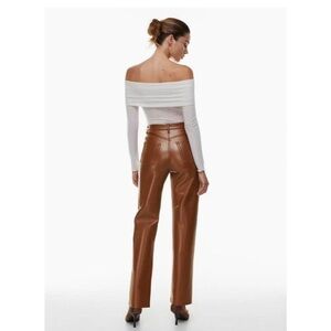 Aritzia Wilfred The Melina Faux Leather Pants Brown